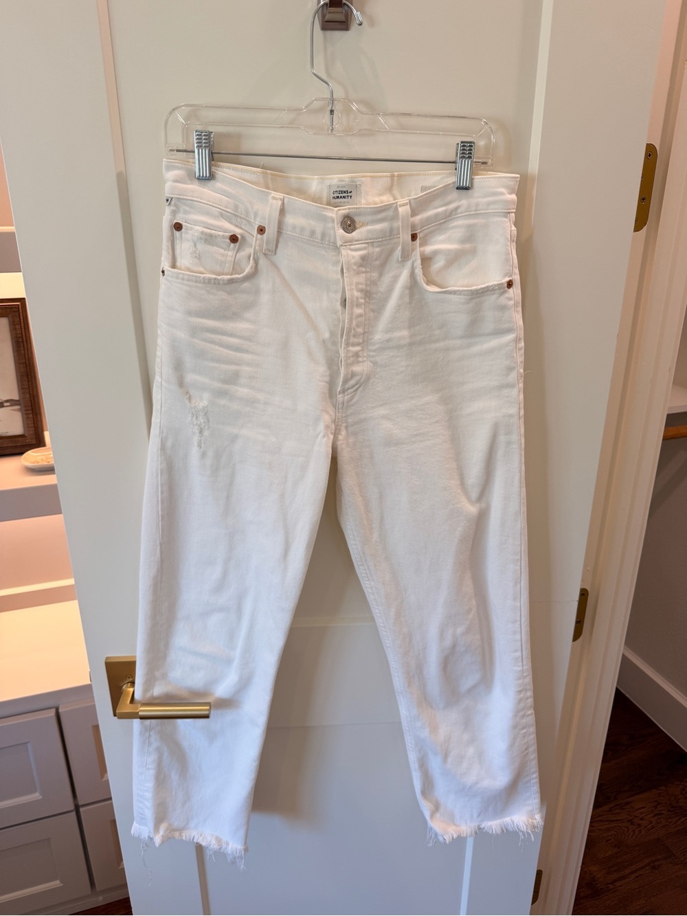 Citizens Of Humanity White Straight-Leg Jeans